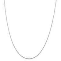 Rhodium Plated Sterling Silver 1mm Cable Chain, 24 inch