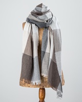 Merino Wool and Cashmere Blend Gracie Stole, Grey/Neutral