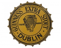 Guinness Gold Vintage Metal Bottle Cap Sign