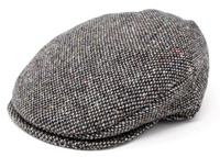 Hanna Vintage Snap Flat Cap, Grey Fleck (3)