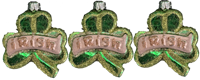 Irish Shamrock and Heart Glass Ornament