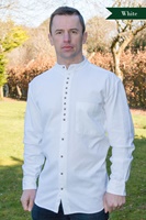 Irish Civilian Heritage Grandfather Shirt - White Linen (2)