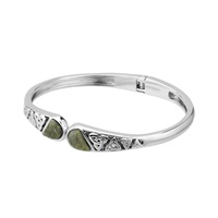 Rhodium Marble Trinitys Hinged Bangle