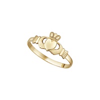 14K Yellow Gold Mini Claddagh Ring