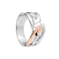 Sterling Silver and Rose Gold Open Elven Knot Ring