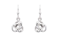 Sterling Silver Trinity Knot Drop Earrings