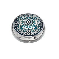 Sea Gems Arabesque Design Pillbox, Blue/Turquoise