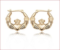 14K Small Claddagh Hoop Earrings (3)