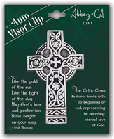 Cathedral Art KVC112 Celtic Cross Auto Visor Clip