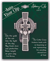 Cathedral Art KVC431 Celtic Cross Auto Visor Clip