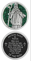 Bright Finish St. Patrick Pocket Token with Hand-Painted Sparkle Enamel