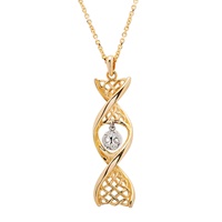14K Yellow Gold Pendant with White Gold Tree of Life with 18 Chain
