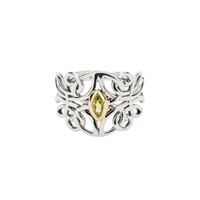 Keith Jack Sterling Silver with 10K Yellow Gold Guardian Angel Peridot Ring (2)