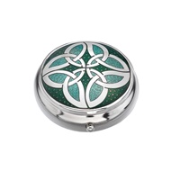 Sea Gems Celtic Knot Circles Pillbox, Green