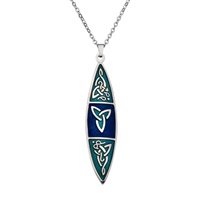 Sea Gems Celtic Long Pointed Necklace, Turquoise/Blue