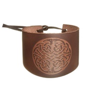 Brown Cuff Leather Knotwork Wristband