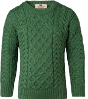 Kids Irish Aran Merino Wool Sweater, Green (3)