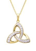 14KT Gold Vermeil Cz Trinity Necklace