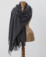 Avoca Handweavers Cashmere Wool Sandymount Scarf, Grey/Black