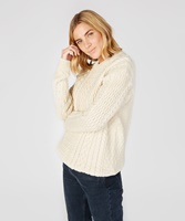 Cuileann Crew Neck Irish Wool Sweater, Natural (2)