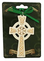 Fine Bone China Celtic Cross Gold Ornament