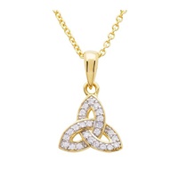 14KT Gold Vermeil CZ Trinity Knot Necklace (2)