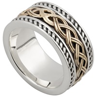 Sterling Silver and 10K Yellow Gold Gents Celtic Knot Band (2)