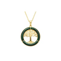 14KT Gold Vermeil Malachite Tree Of Life Necklace (2)
