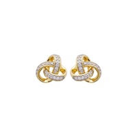 14KT Gold Vermeil CZ set Trinity Stud Earrings (2)