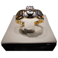 Gold Celtic Knot Weave Claddagh Ladies Ring 14K (2)