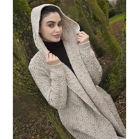 Mayo Herringbone Shawl with Hood, Oatmeal/Natural (3)