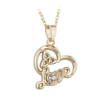 Gold Plated Crystal Love Heart Pendant (2)