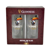 Guinness Toucan Pint Glass Boxed Two Pack 20oz