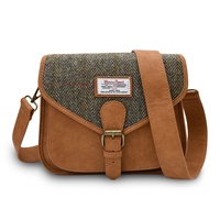 Islander Herringbone Large Saddle Bag, Chestnut