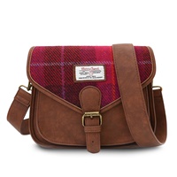 Islander Tartan Large Saddle Bag, Fuchsia