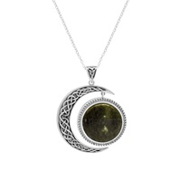 Connemara Marble and Sterling Silver Sun and Moon Pendant