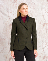 Nicole Tweed Jacket, Green Herringbone (3)