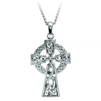 Sterling Silver Traditional Two Sided Celtic Cross, Very Large
