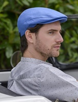 Mucros Weavers Irish Linen Flat Cap, Light Blue