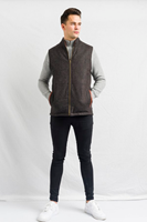 The Balbriggan Irish Tweed Sleeveless Body Warmer Waistcoat - Brown (6)