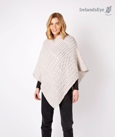 Elm Patchwork Poncho, Silver Marl