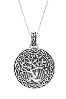 Sterling Silver Gents Tree of Life Pendant Earth