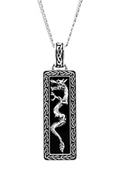 Sterling Silver Gents Onyx Dragon Pendant Sky Collection