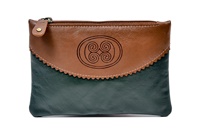Tinnakeenly Leather Two Tone Celtic Spiral Top Zip Purse