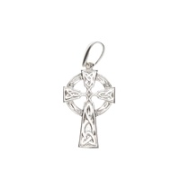 Precious Ireland Sterling Silver Celtic Cross with Trinity Detail Necklace