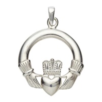 Precious Ireland Sterling Silver Large Claddagh Necklace