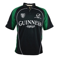Guinness Short Sleeve Performance Rugby Jersey, Black and Green