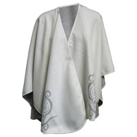 Jimmy Hourihan Celtic Motif and Fringe Shawl, White