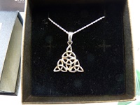 Precious Ireland Sterling Silver 4 Trinity Triangle Necklace