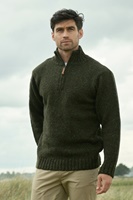 West End Knitwear Kilcar Half Zip Sweater, Forest Green